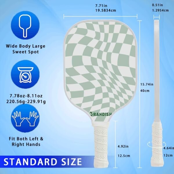 00710951-5ab5-49c8-b858-32288a96f14a.jpg One Fiberglass Pickleball Paddle Featuring a PP Honeycomb Lightweight Design random color