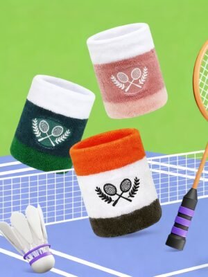 Breathable High-Elasticity Sports Arm Sleeves with Tennis Racket & Ball Design