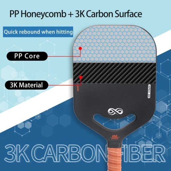 X-Ace Apex 3K Carbon Fiber Pickleball Paddle with Carrying Case