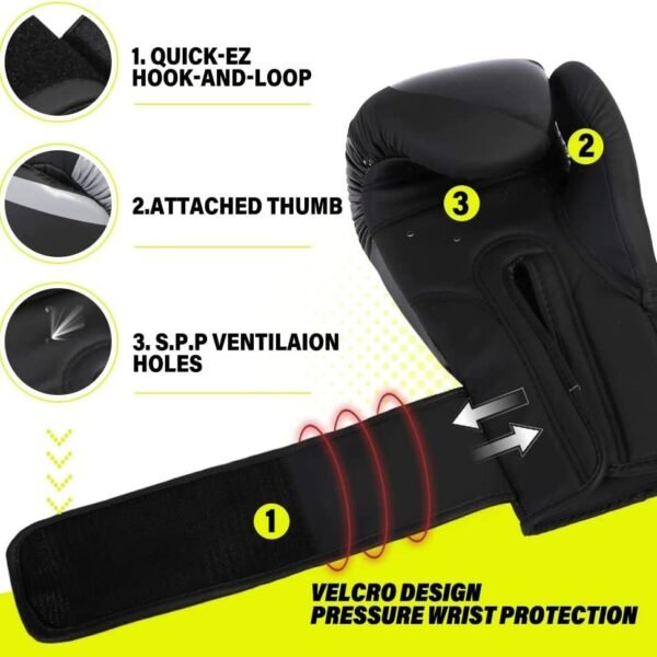 Professional Adult Boxing Training Gloves in Gray And Black