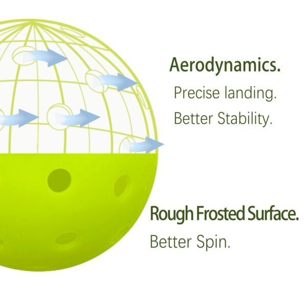 A Set of 12 Rough-Textured Pickleballs Featuring a Seamless Design with 40 Holes