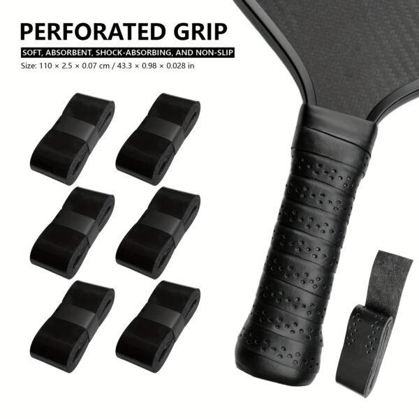 Pickleball Racket with Perforated Sweat-Absorbing Grip