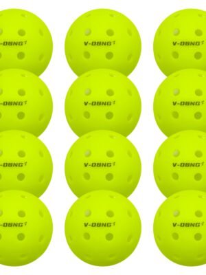 A Set of 12 Rough-Textured Pickleballs Featuring a Seamless Design with 40 Holes