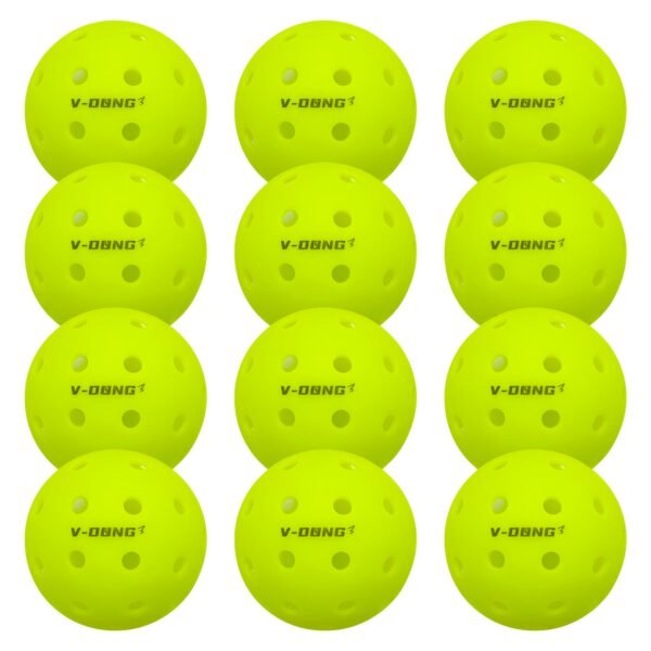 A Set of 12 Rough-Textured Pickleballs Featuring a Seamless Design with 40 Holes